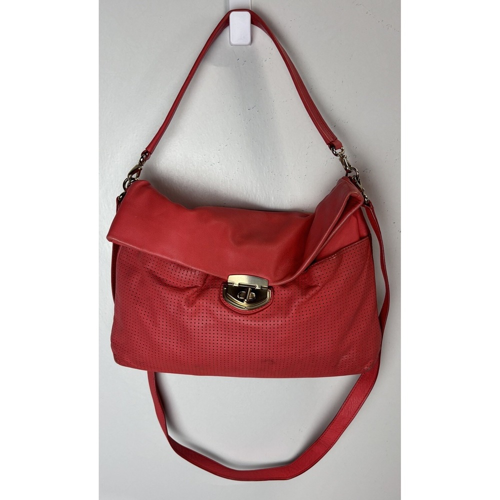 Banana Republic Gia Convertible Crossbody Leather Purse Bag Perforated READ